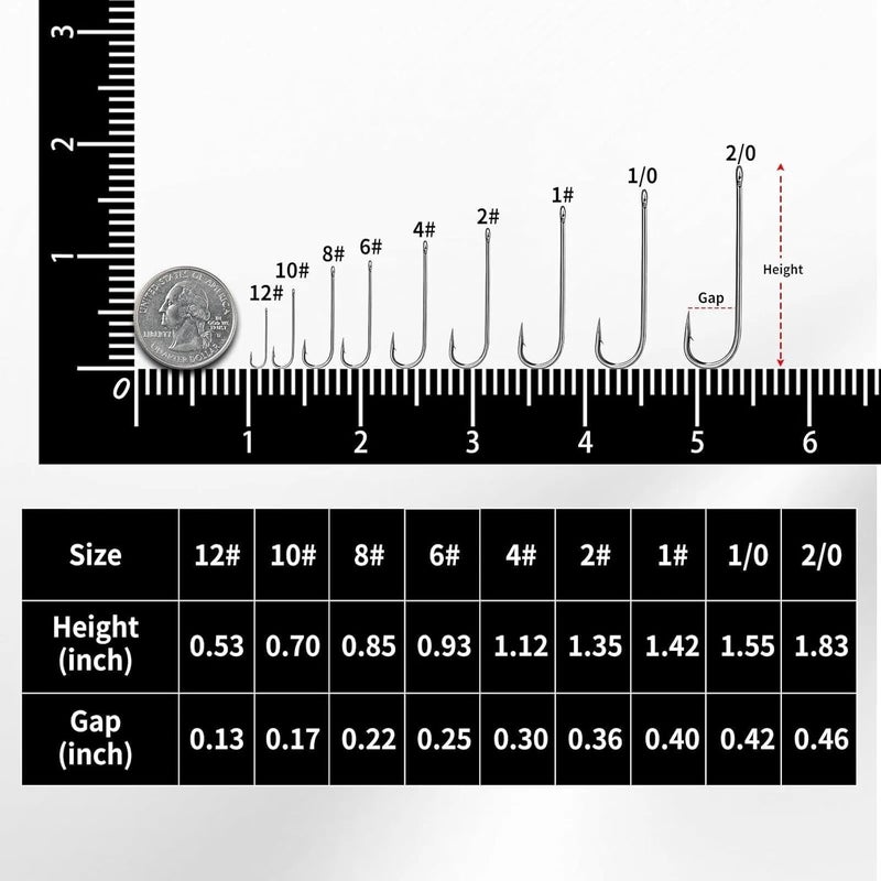 FishTrip Crappie Panfish Fishing Hooks-100pcs Aberdeen Hooks Long Shank Light Wire for Sunfish Small Bass Trout Freshwater Size 16# 14# 12# 10# 8# 6# 4# 2# 1# 1/0 2/0 3/0 4/0 5/0 6/0 - Image 5